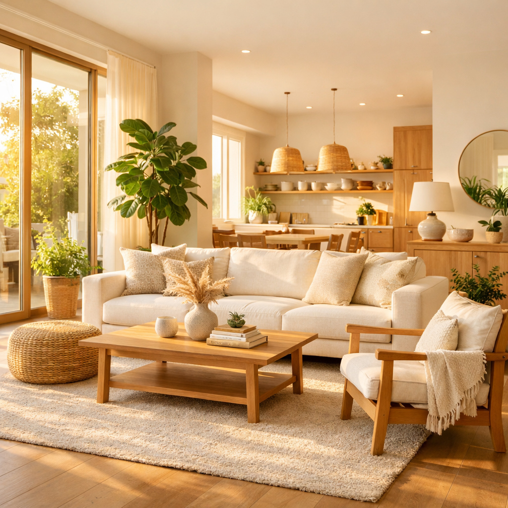 Warm and inviting Rise Sober Living common area